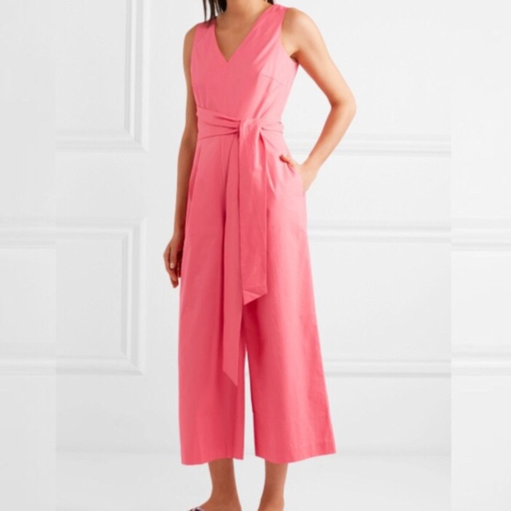 J crew wrap tie jumpsuit in pink